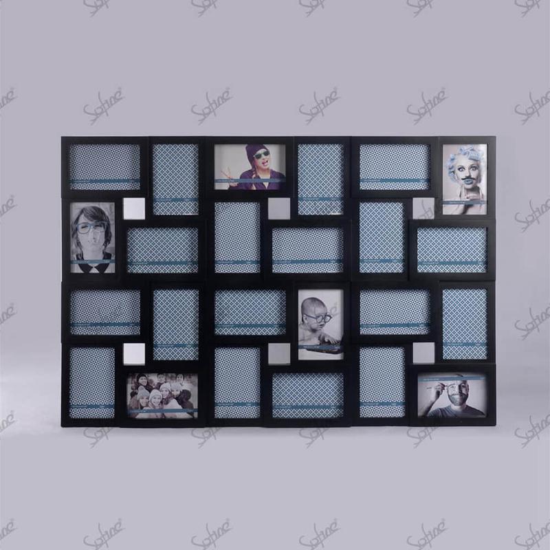 SF61188-24-Opening Deluxe Wall Photo Collage Frame in Black