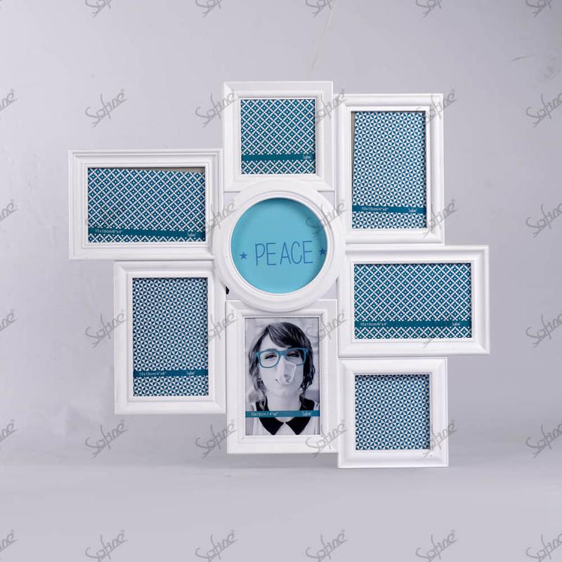 SF80046-8-Opening Pure White Collage Picture Frame Supplies