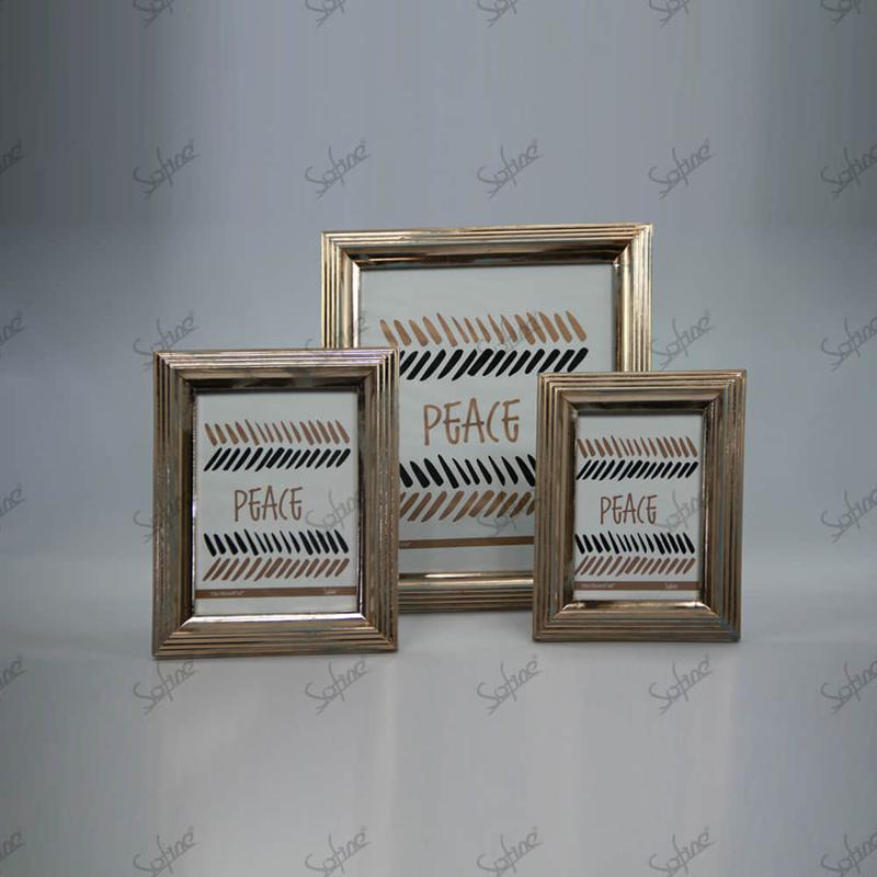 SF60810D-Aged chromed silver/gold photo frame