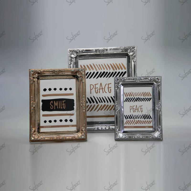 SF60113D-Aged chromed silver/gold photo frame